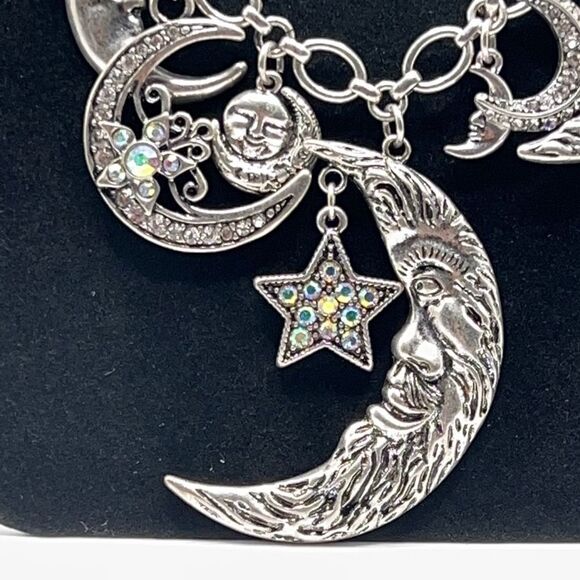 Kirks Folly Necklace Moon & Stars Shadow Charms - Picture 3 of 9
